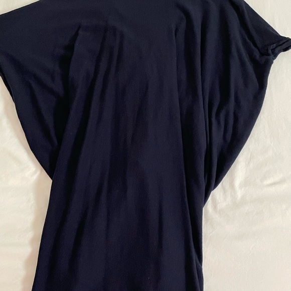 ALL SAINTS Cowl Neck Tunic-Style Draped Sweater, Short Sleeve, Dark Navy, Small - Picture 5 of 8